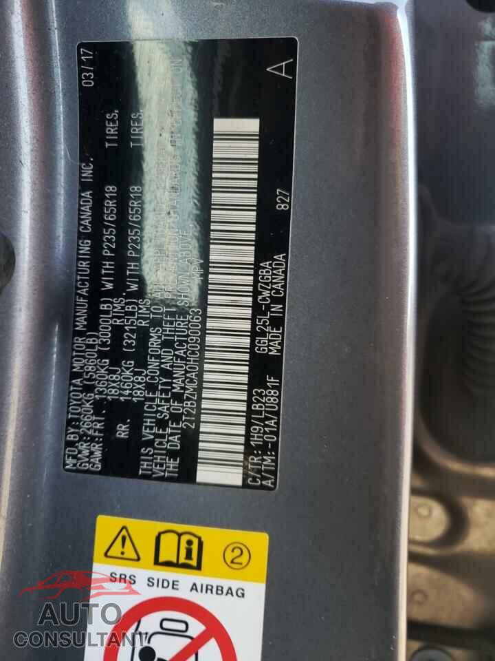 LEXUS RX350 2017 - 2T2BZMCA0HC090063