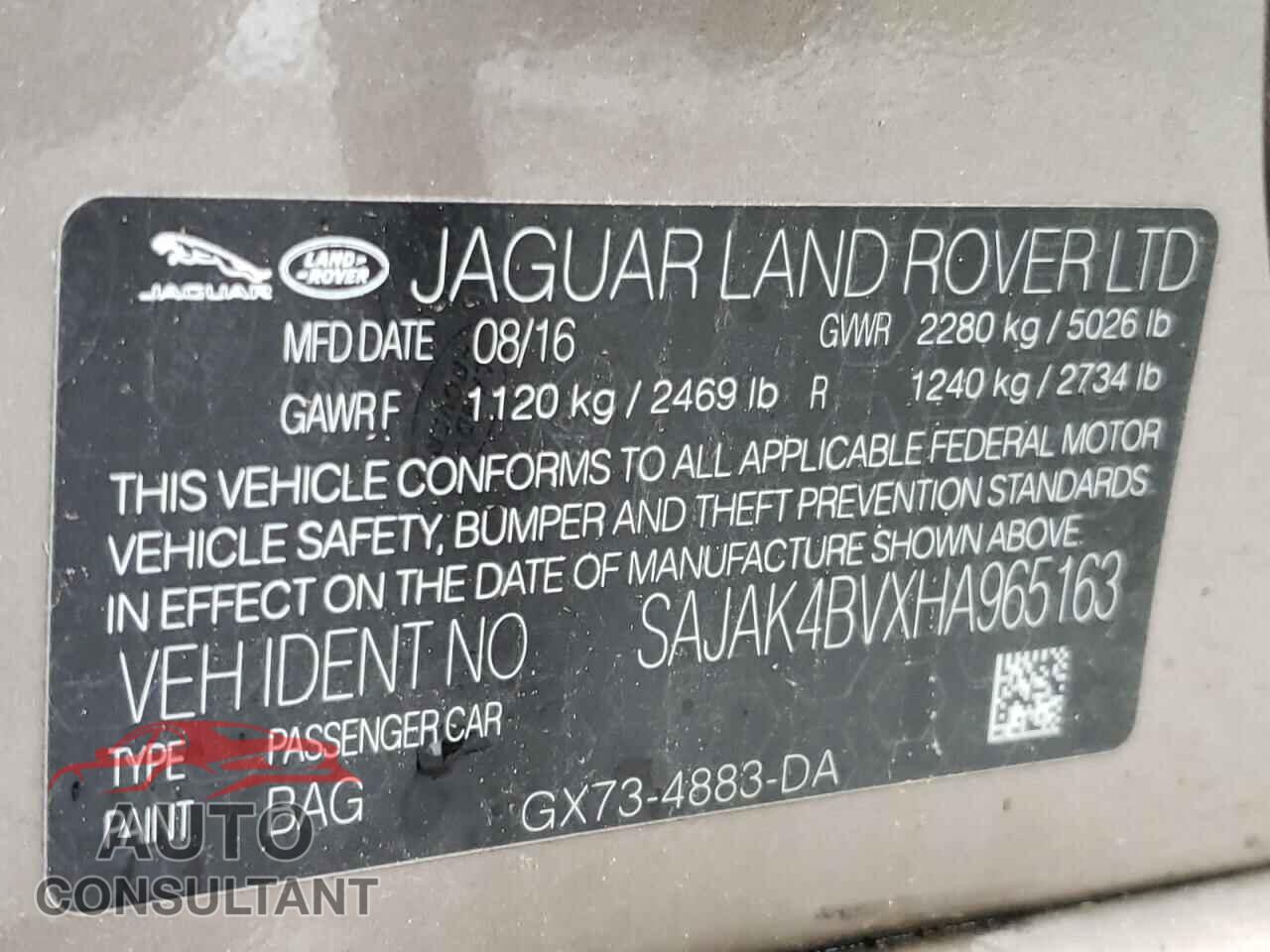JAGUAR XE 2017 - SAJAK4BVXHA965163
