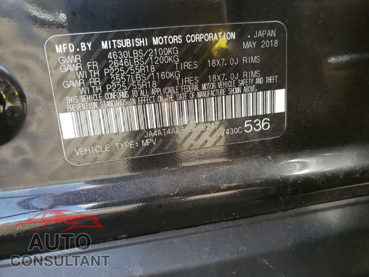 MITSUBISHI ECLIPSE 2018 - JA4AT4AA8JZ066247