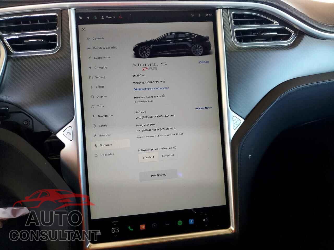 TESLA MODEL S 2013 - 5YJSA1CP8DFP07441