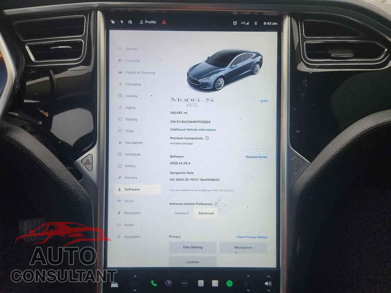 TESLA MODEL S 2013 - 5YJSA1CN4DFP20802