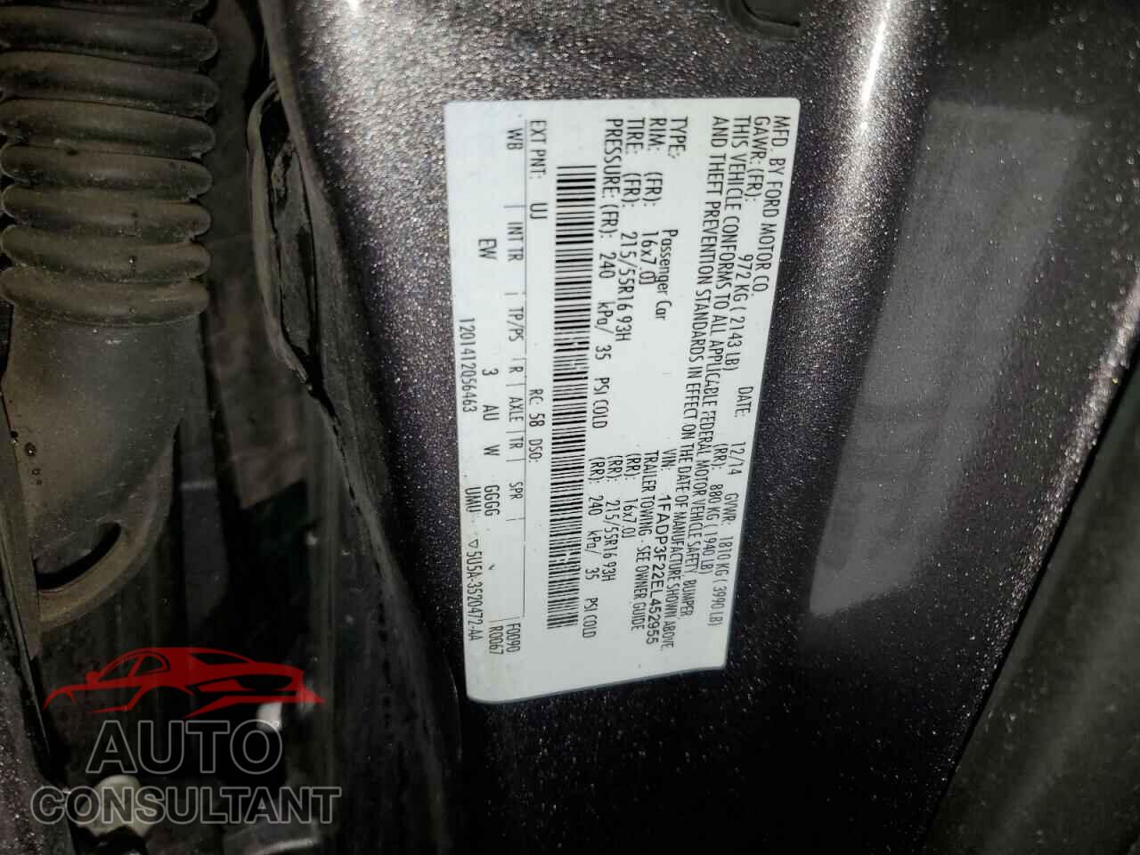 FORD FOCUS 2014 - 1FADP3F22EL452955