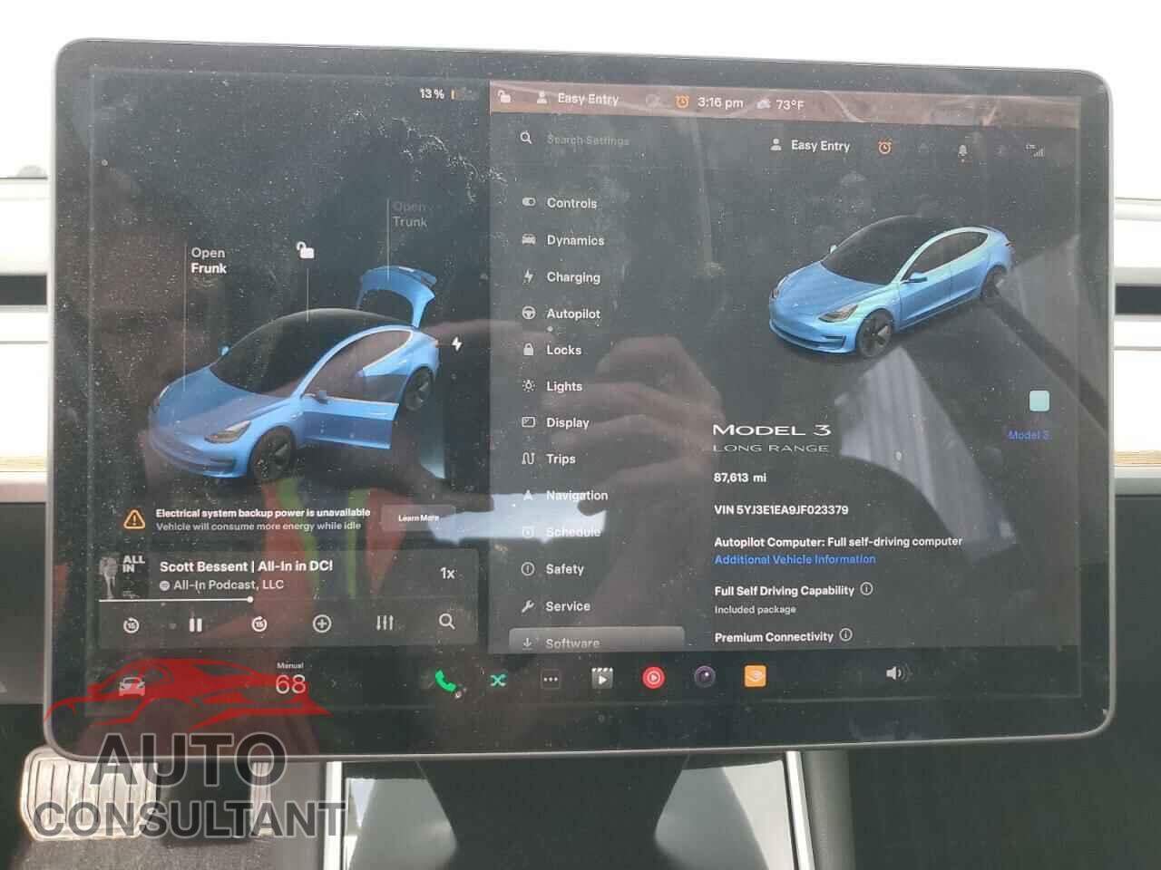 TESLA MODEL 3 2018 - 5YJ3E1EA9JF023379