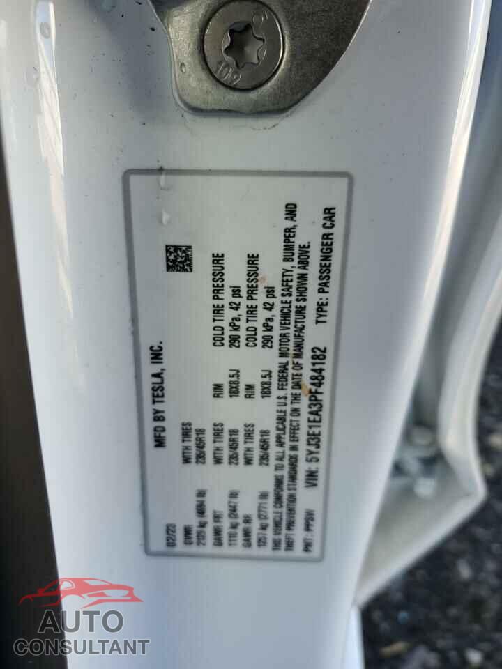 TESLA MODEL 3 2023 - 5YJ3E1EA3PF484182