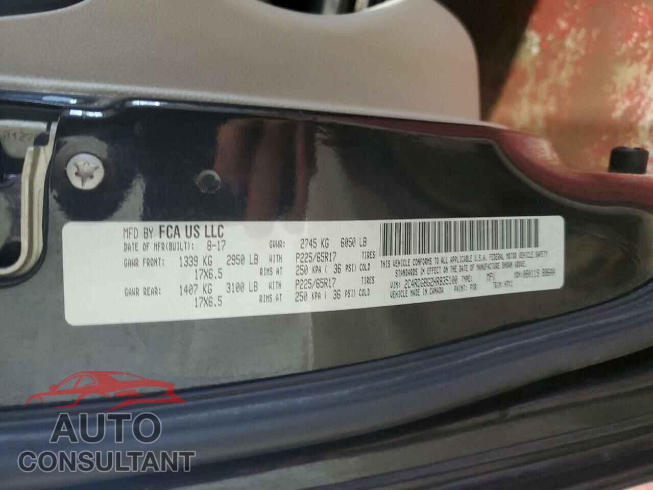 DODGE CARAVAN 2017 - 2C4RDGBG2HR835100