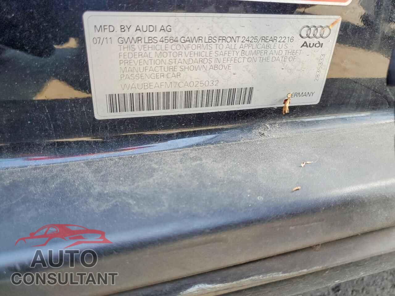 AUDI A3 2012 - WAUBEAFM7CA025032