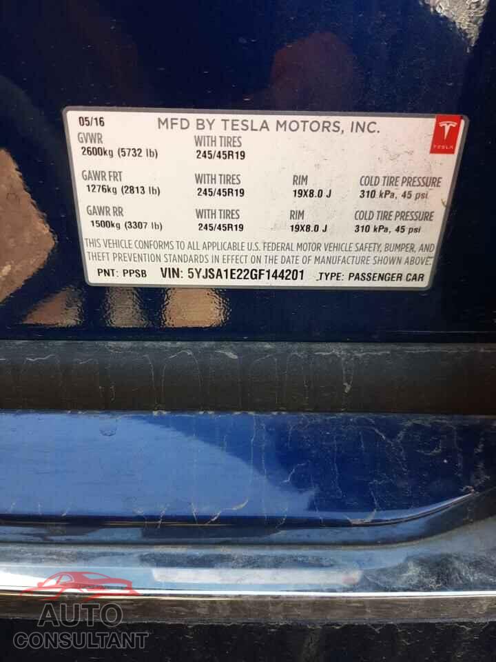 TESLA MODEL S 2016 - 5YJSA1E22GF144201
