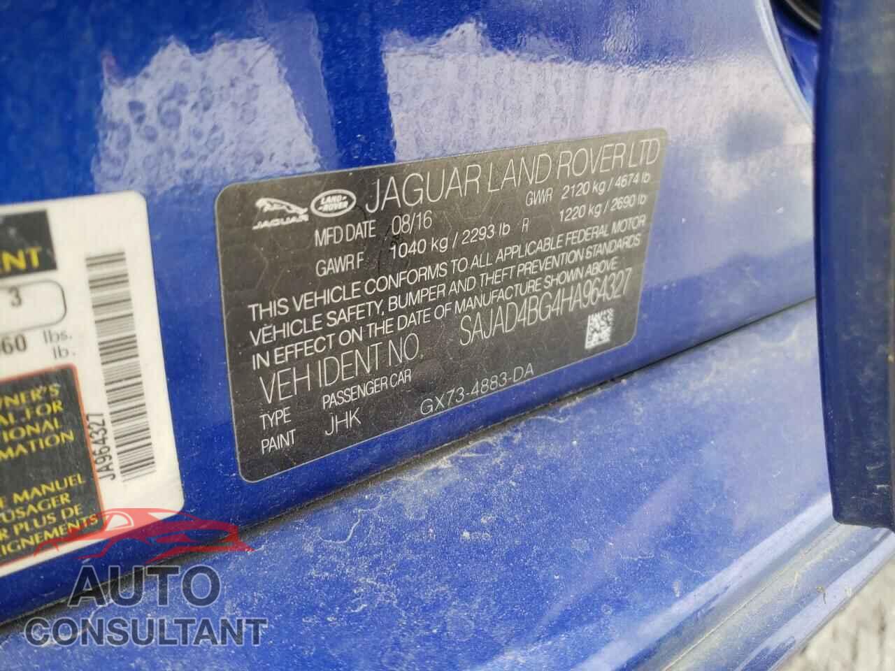 JAGUAR XE 2017 - SAJAD4BG4HA964327