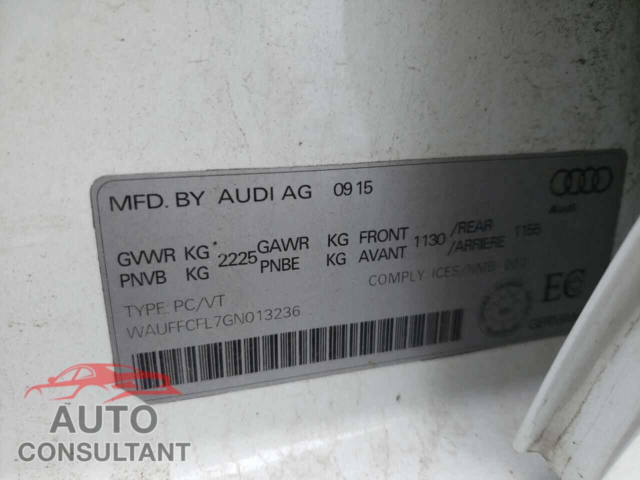 AUDI A4 2016 - WAUFFCFL7GN013236