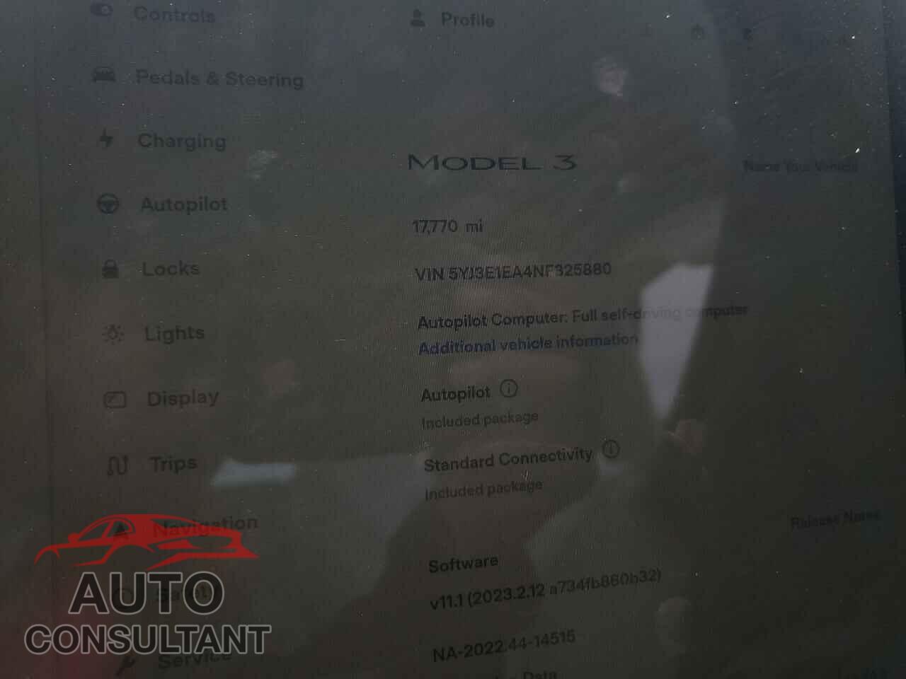 TESLA MODEL 3 2022 - 5YJ3E1EA4NF325880
