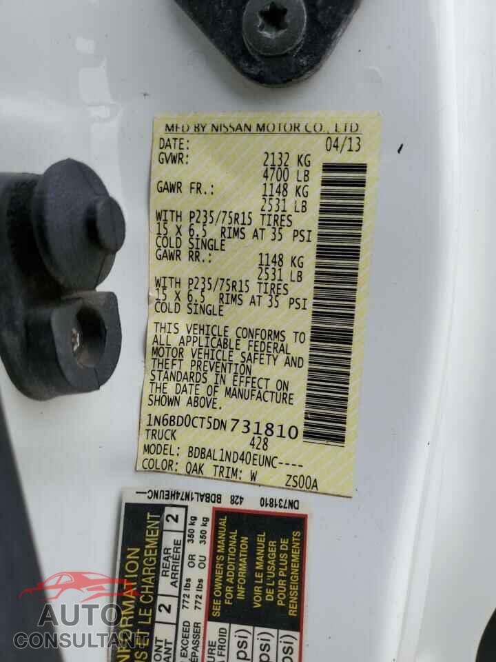 NISSAN FRONTIER 2013 - 1N6BD0CT5DN731810