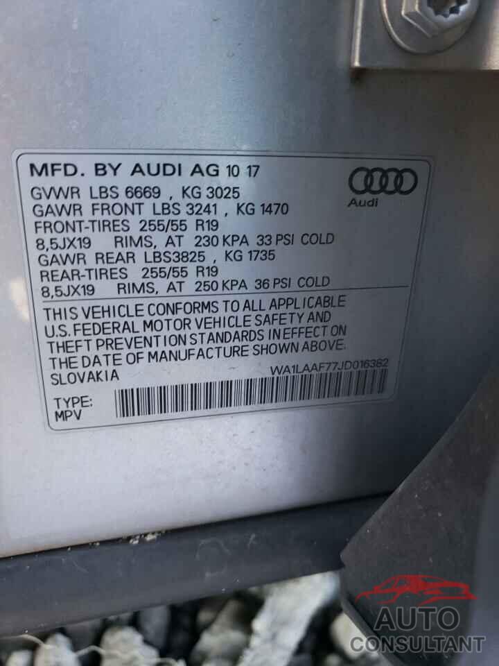 AUDI Q7 2018 - WA1LAAF77JD016382