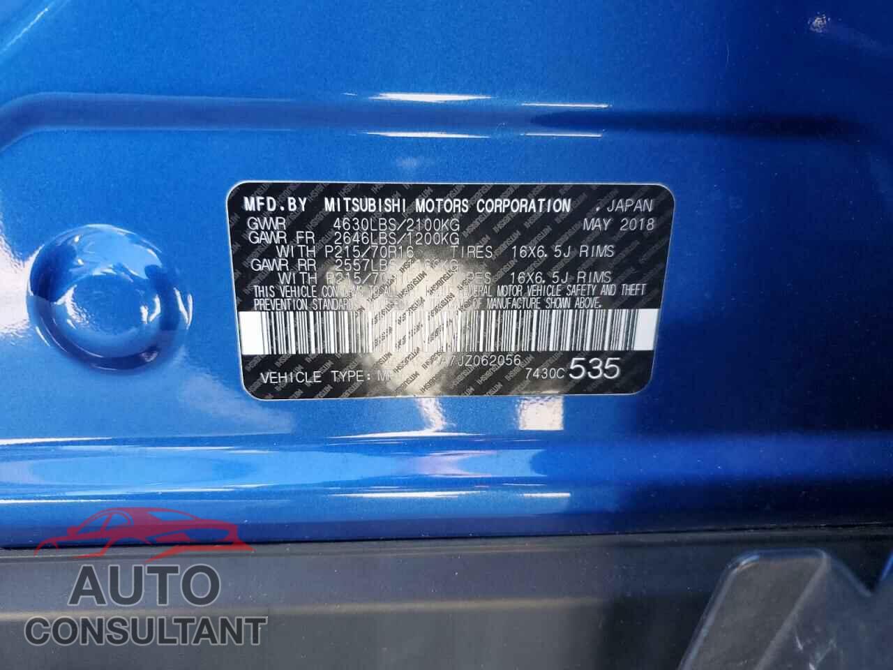 MITSUBISHI ECLIPSE 2018 - JA4AS3AA7JZ062056