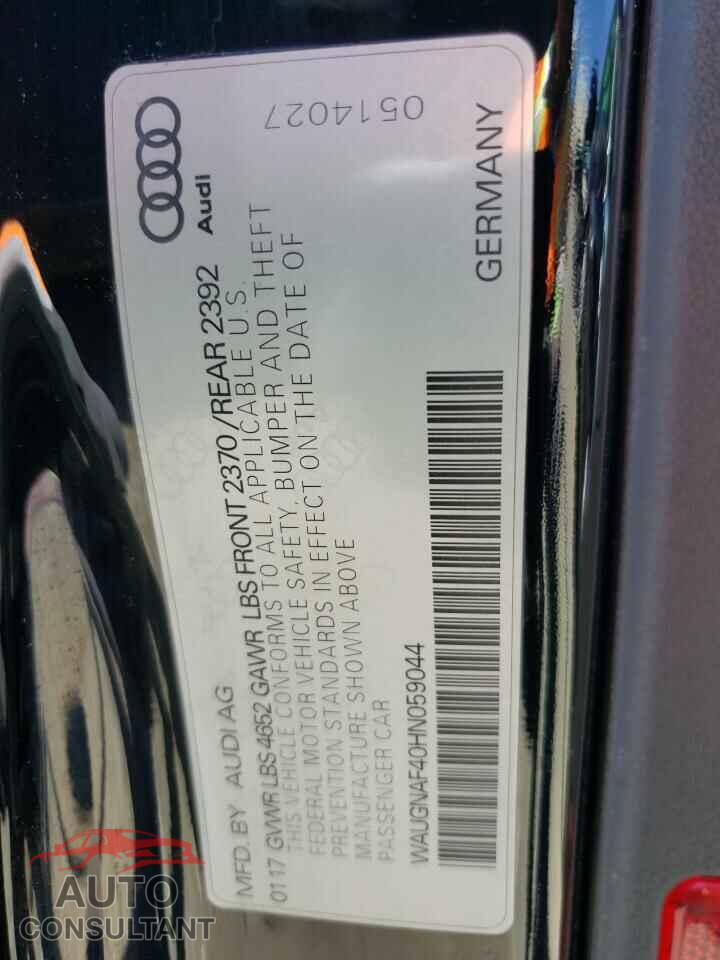 AUDI A4 2017 - WAUGNAF40HN059044