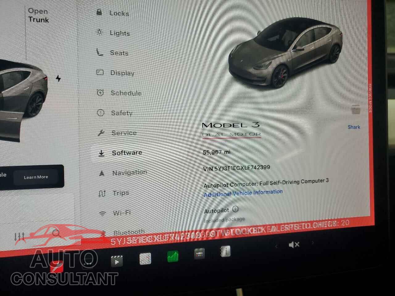 TESLA MODEL 3 2020 - 5YJ3E1ECXLF742399