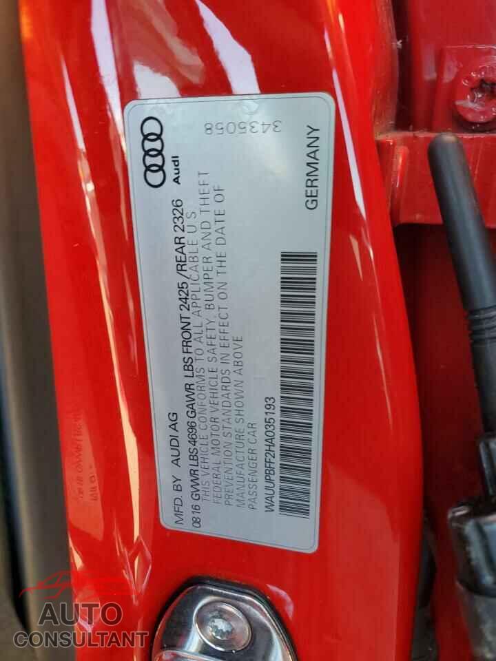 AUDI A3 2017 - WAUUPBFF2HA035193