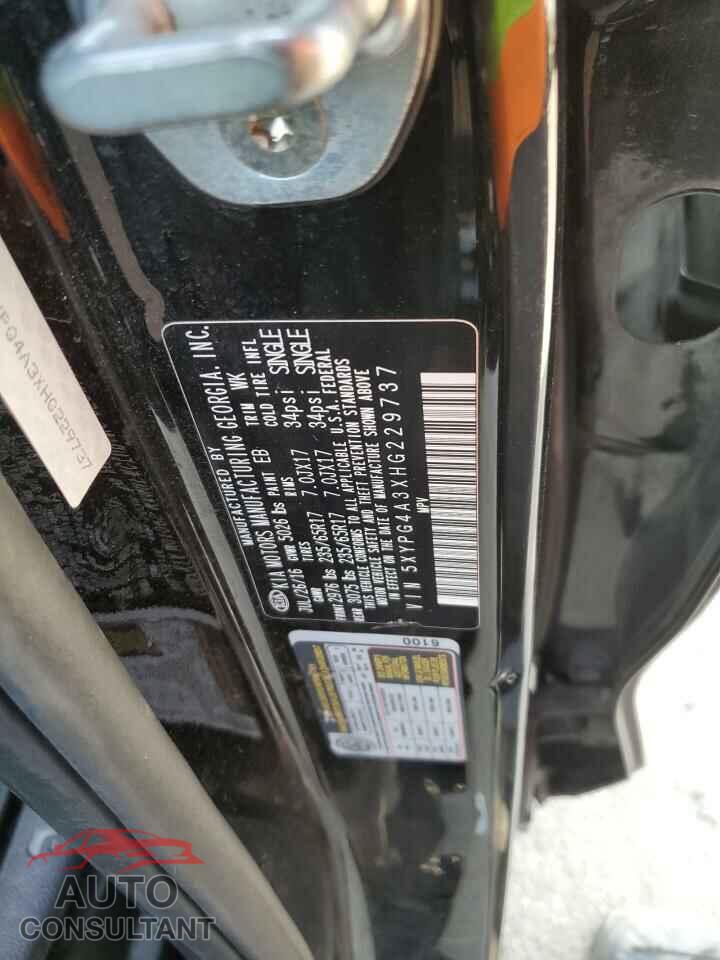 KIA SORENTO 2017 - 5XYPG4A3XHG229737