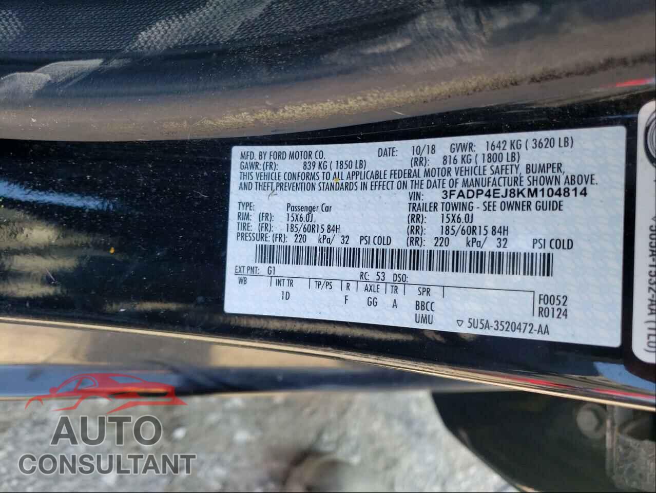 FORD FIESTA 2019 - 3FADP4EJ8KM104814