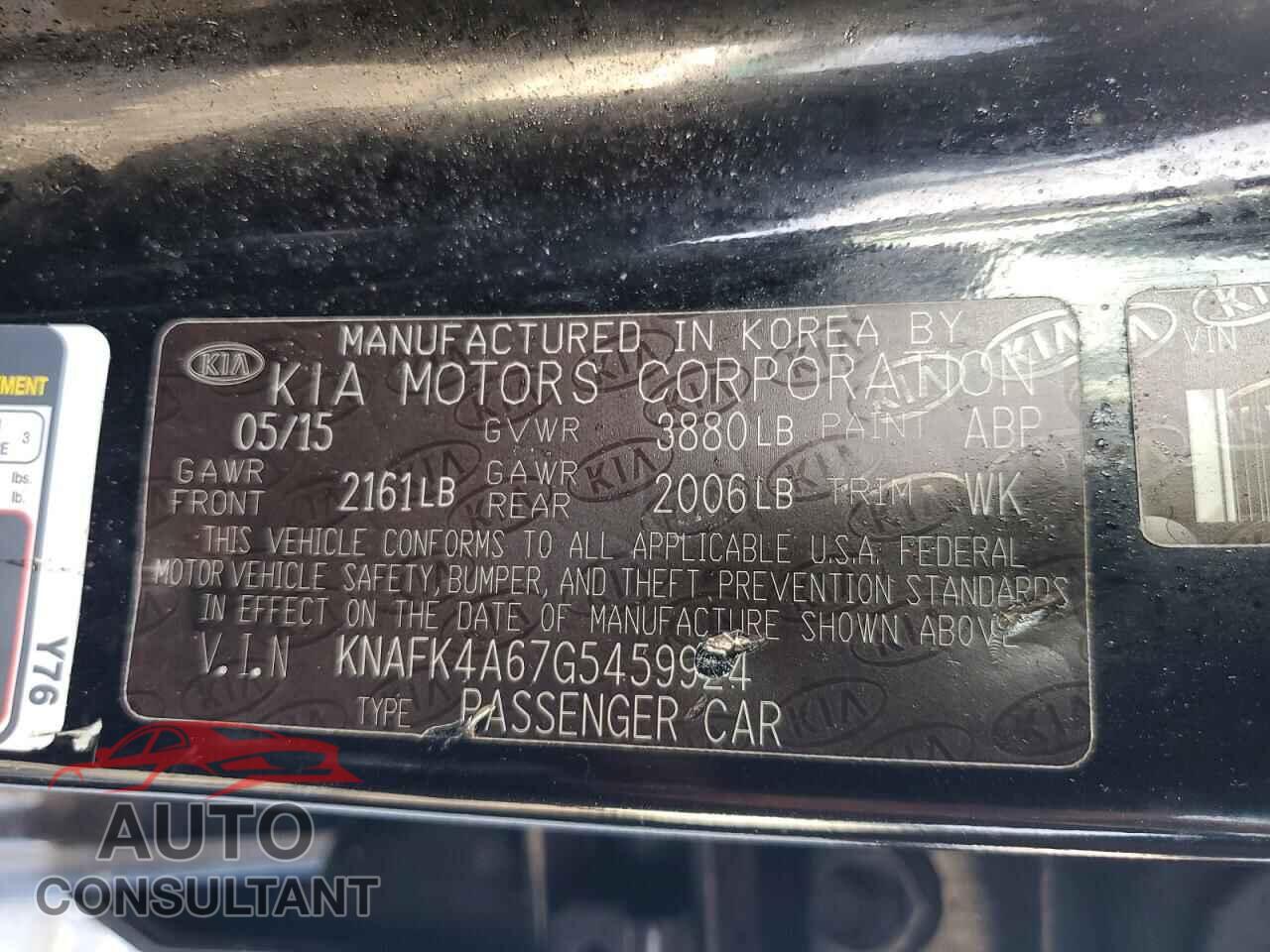 KIA FORTE 2016 - KNAFK4A67G5459924