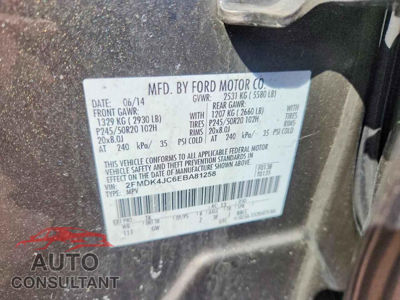 FORD EDGE 2014 - 2FMDK4JC6EBA81258
