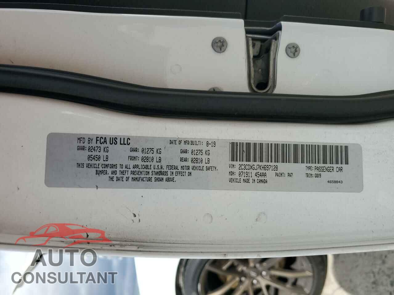 DODGE CHARGER 2019 - 2C3CDXGJ7KH697128