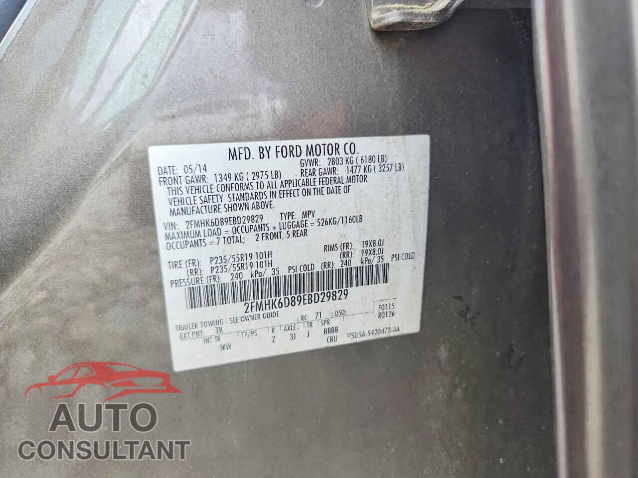 FORD FLEX 2014 - 2FMHK6D89EBD29829