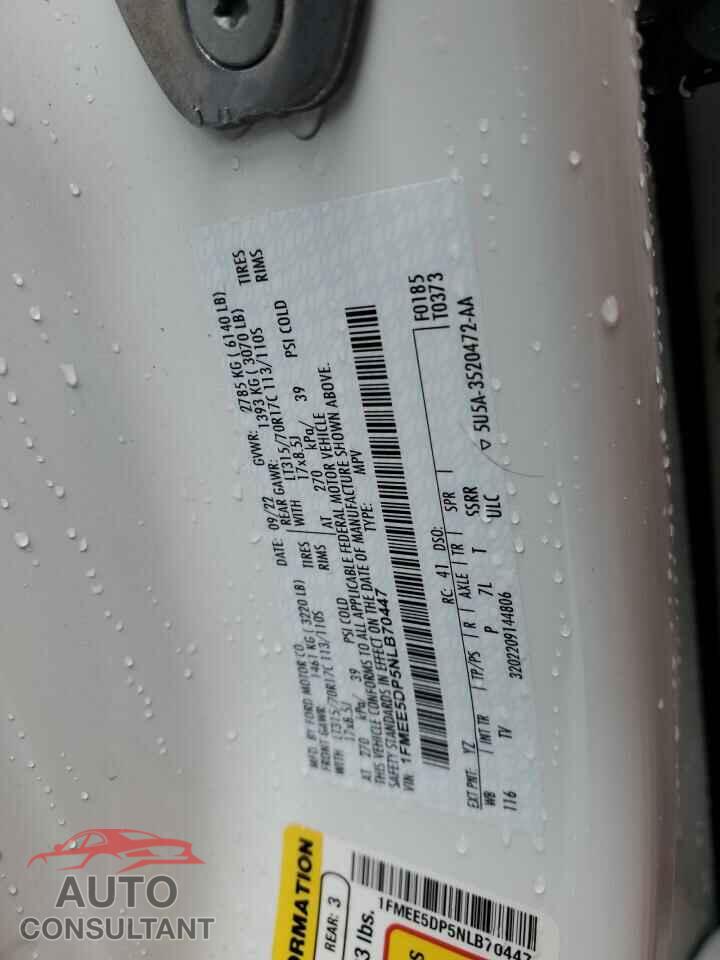 FORD BRONCO 2022 - 1FMEE5DP5NLB70447