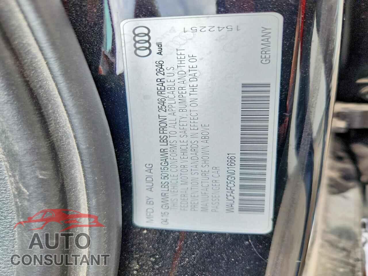 AUDI A6 2016 - WAUCFAFC5GN016661