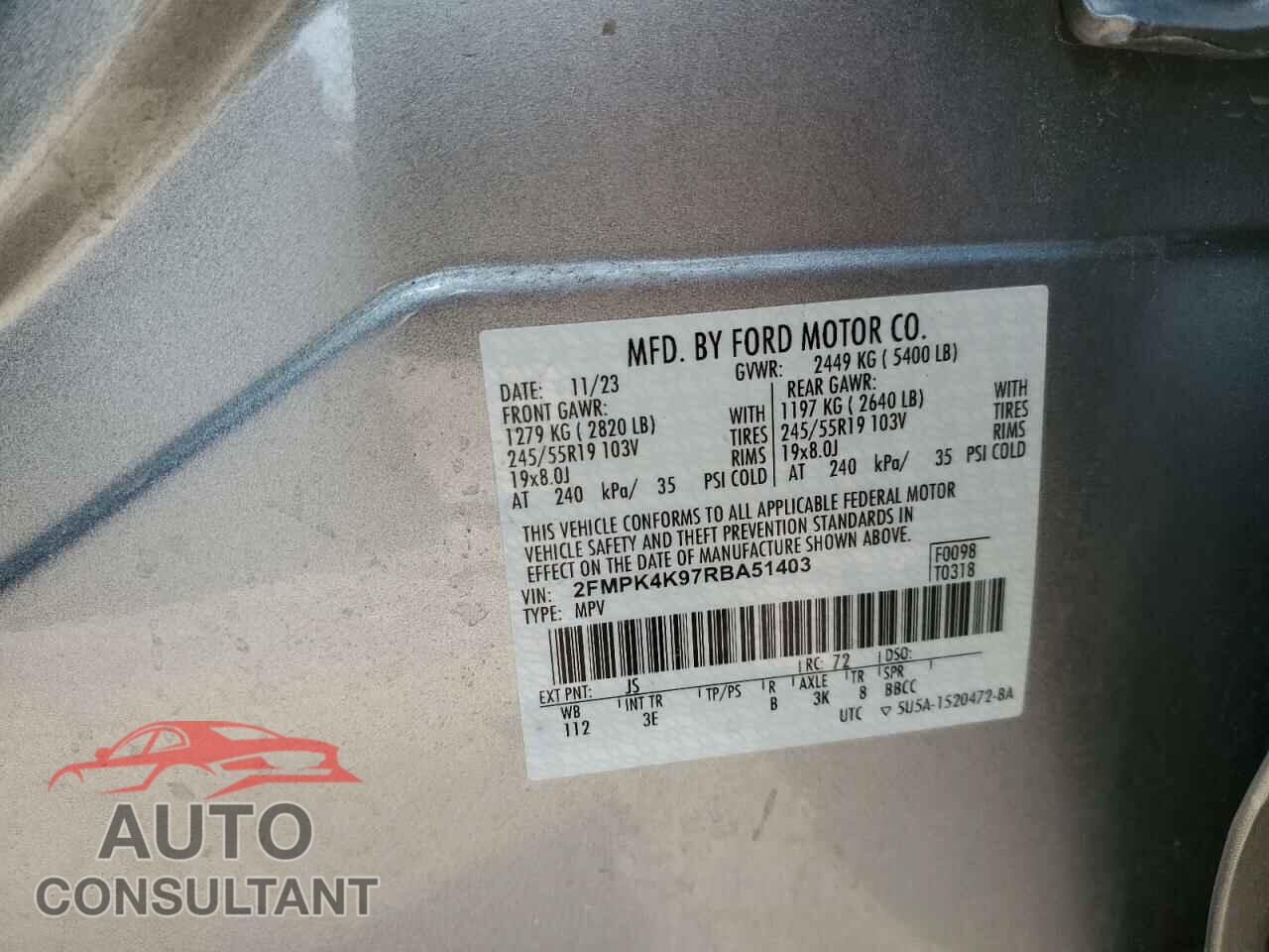 FORD EDGE 2024 - 2FMPK4K97RBA51403