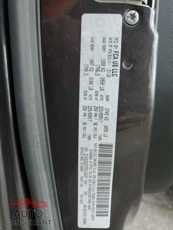 DODGE CARAVAN 2016 - 2C4RDGEG7GR319437
