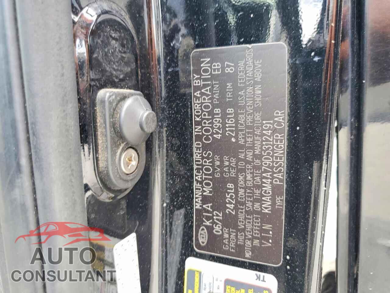 KIA OPTIMA 2013 - KNAGM4A79D5312491