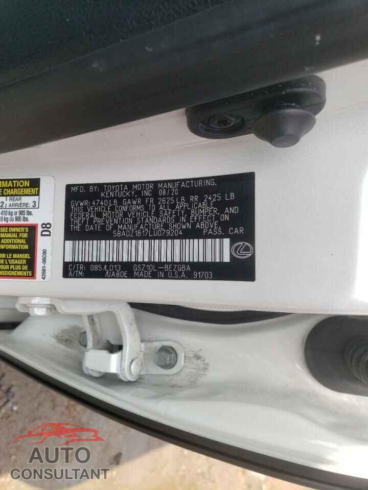 LEXUS ES350 2020 - 58ADZ1B17LU079204
