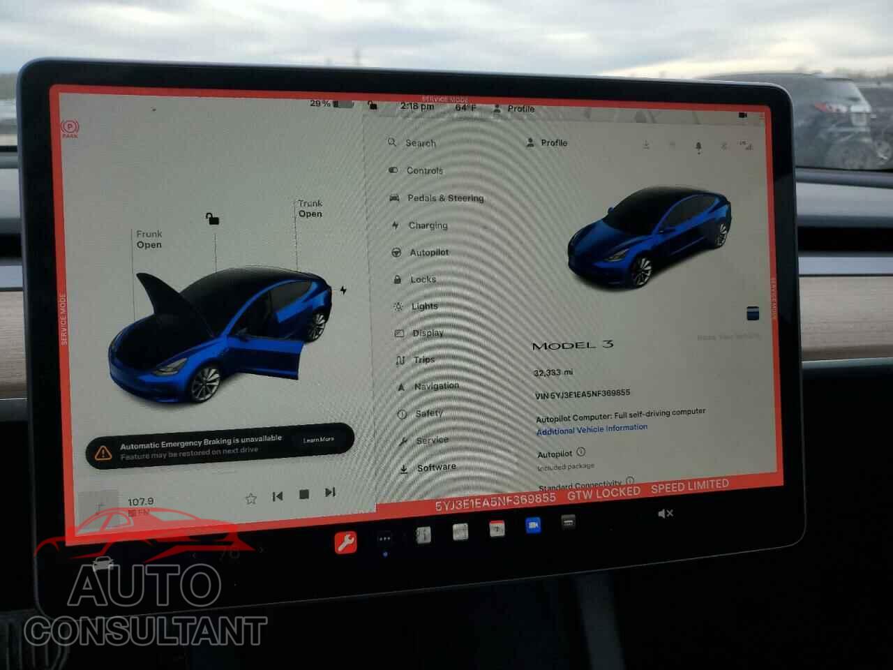 TESLA MODEL 3 2022 - 5YJ3E1EA5NF369855