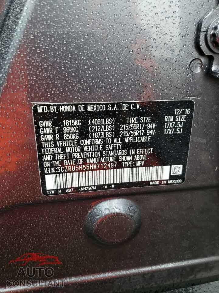 HONDA HR-V 2017 - 3CZRU5H55HM712497