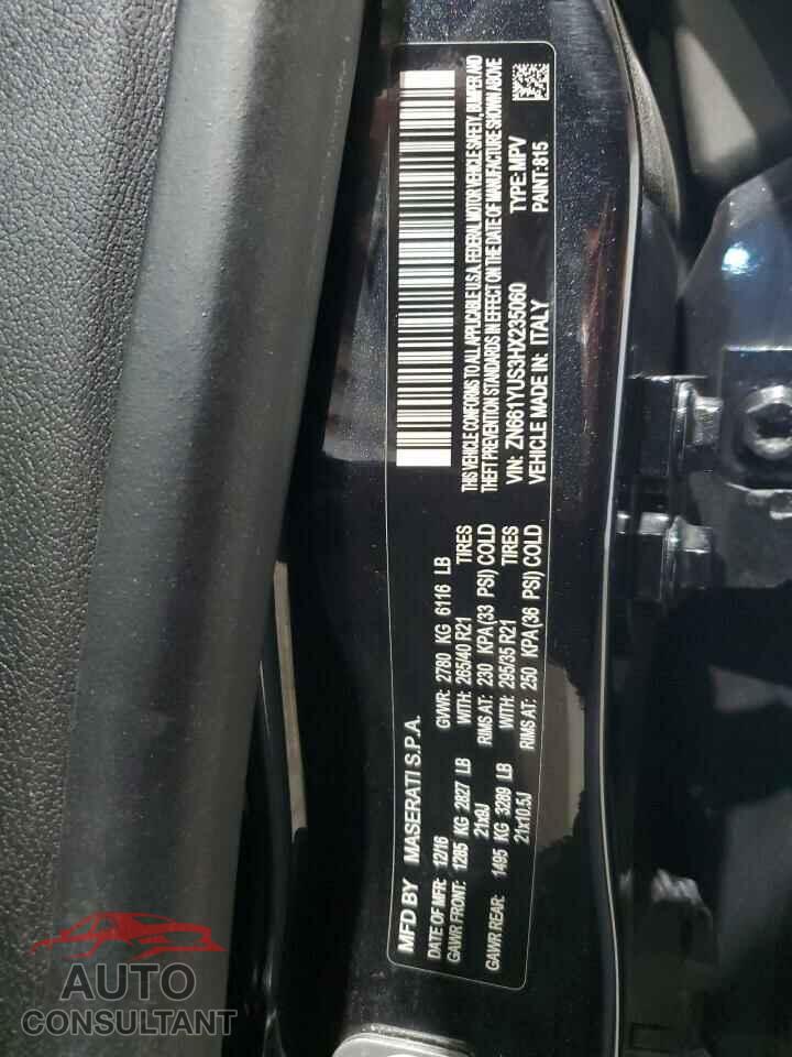 MASERATI ALL MODELS 2017 - ZN661YUS3HX235060
