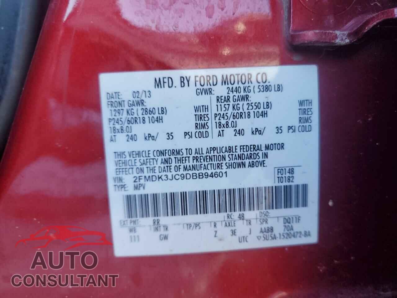 FORD EDGE 2013 - 2FMDK3JC9DBB94601