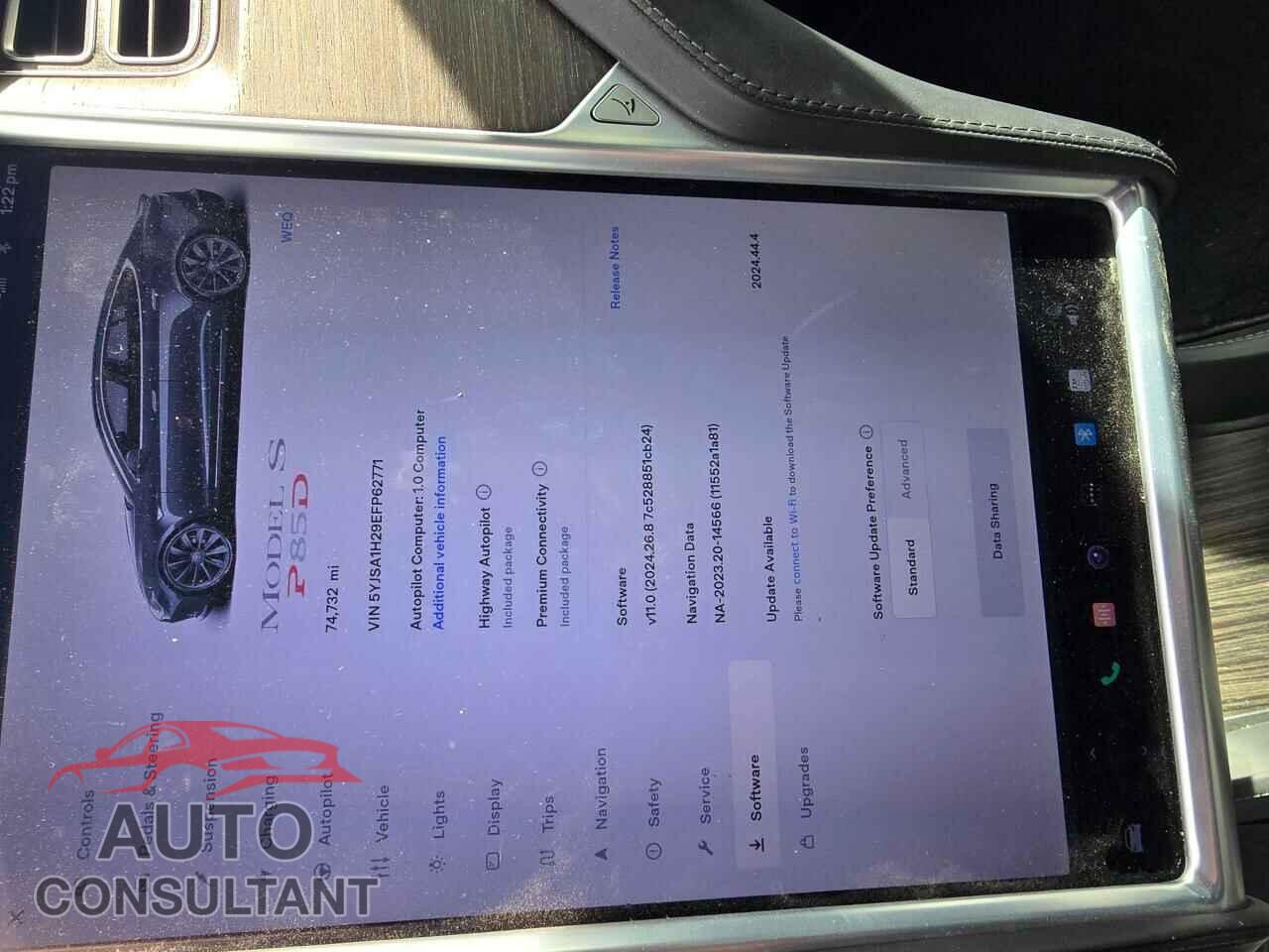 TESLA MODEL S 2014 - 5YJSA1H29EFP62771