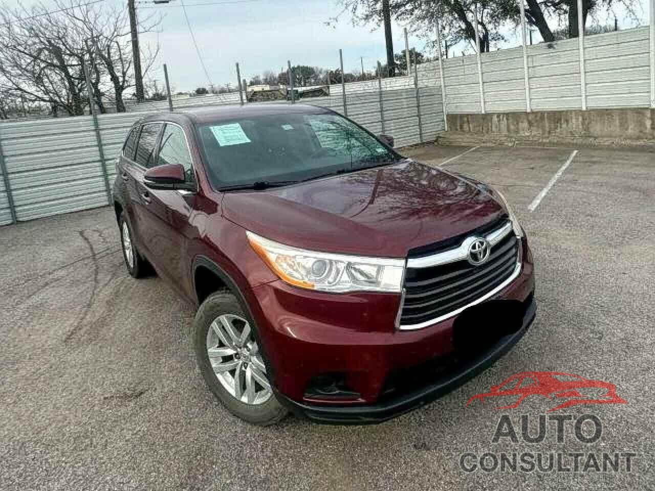 TOYOTA HIGHLANDER 2014 - 5TDZKRFH1ES017204