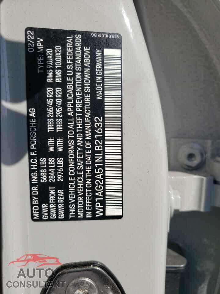 PORSCHE MACAN 2022 - WP1AG2A51NLB21632