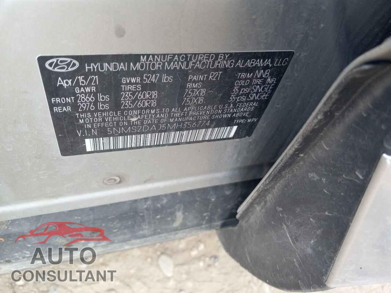 HYUNDAI SANTA FE 2021 - 5NMS2DAJ5MH356774