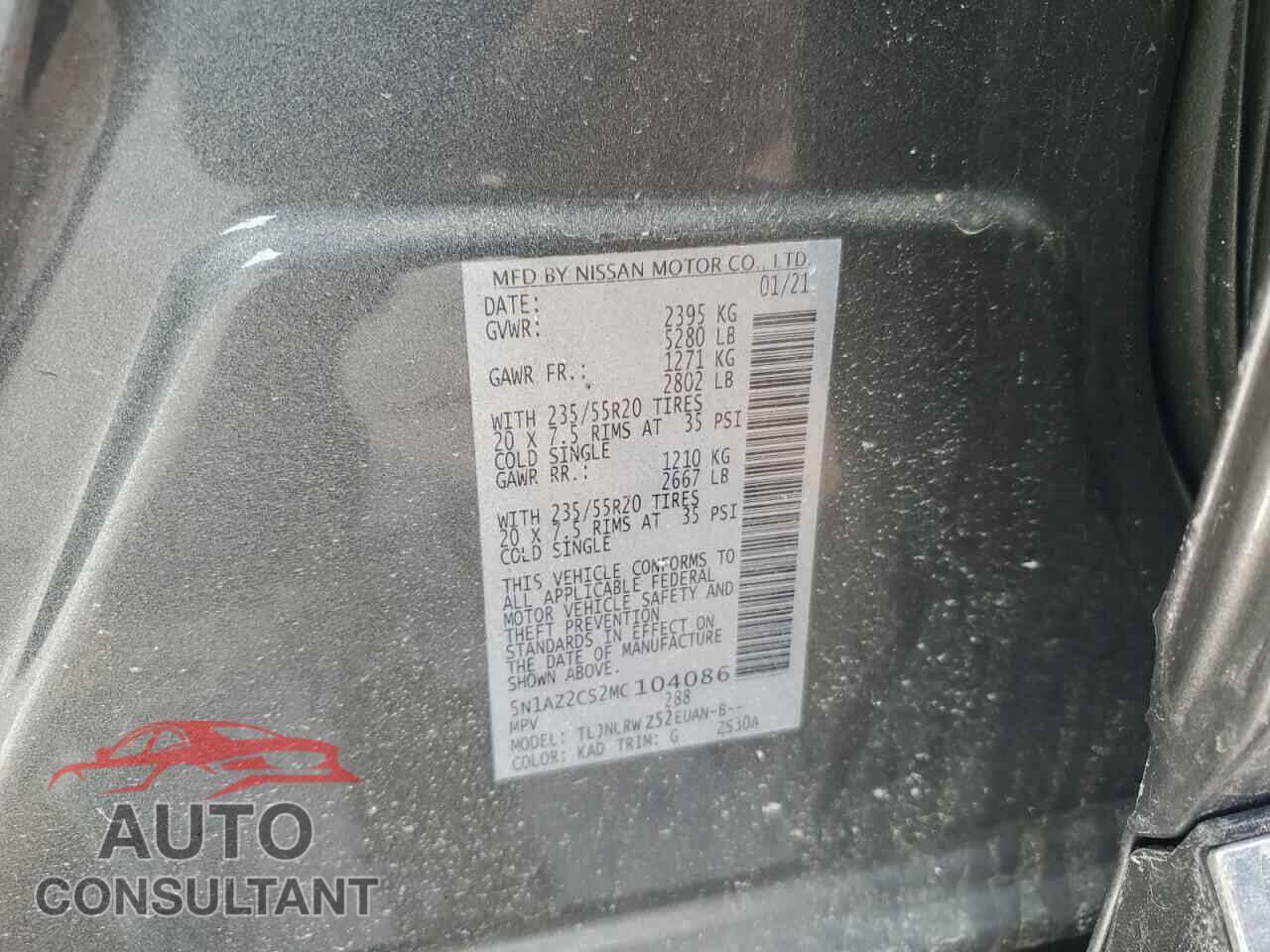 NISSAN MURANO 2021 - 5N1AZ2CS2MC104086