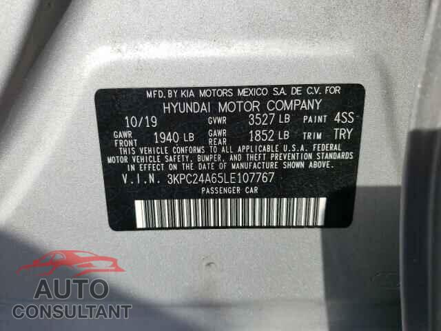 HYUNDAI ACCENT 2020 - 3KPC24A65LE107767