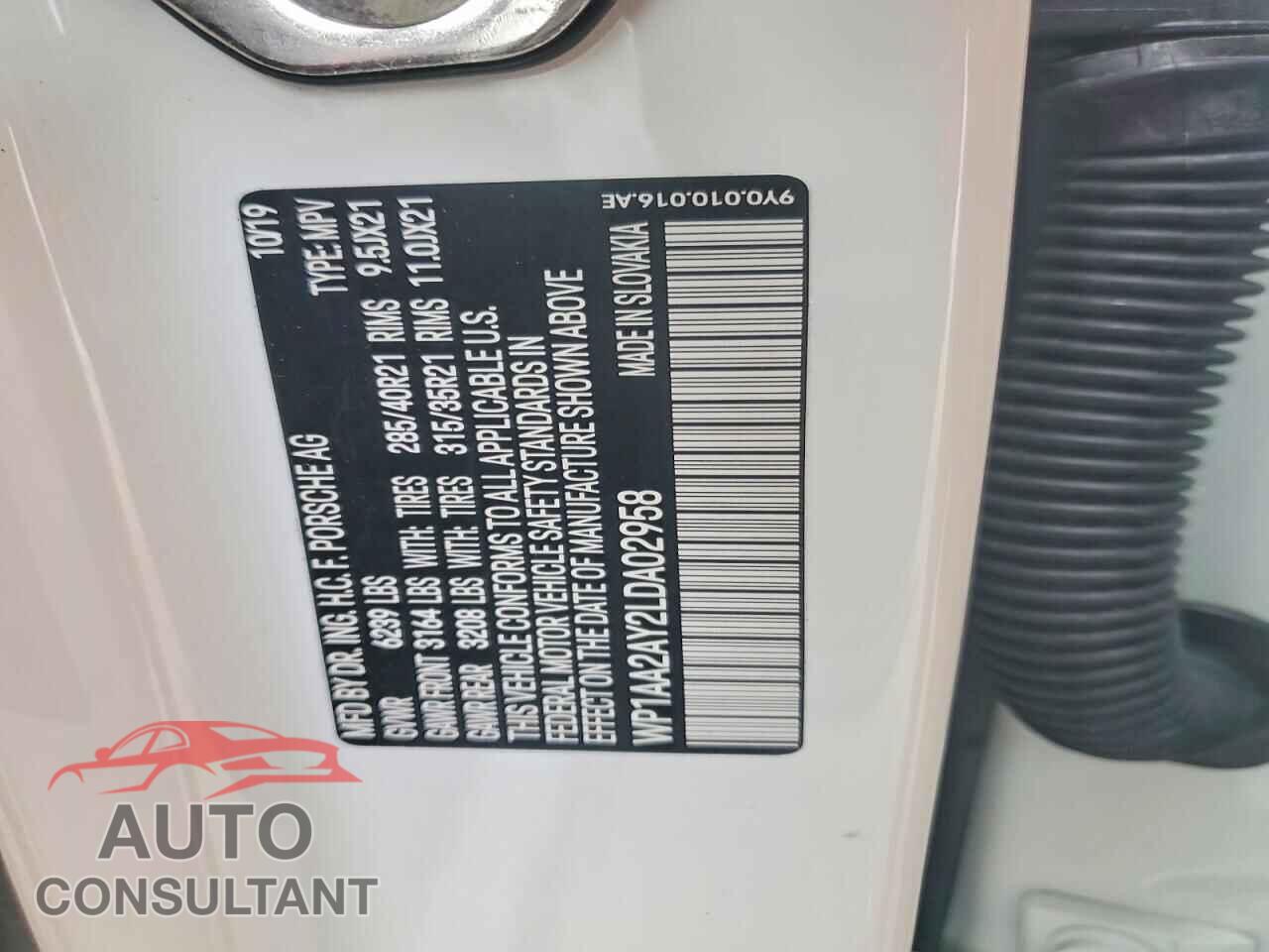 PORSCHE CAYENNE 2020 - WP1AA2AY2LDA02958