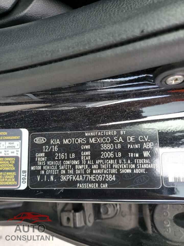 KIA FORTE 2017 - 3KPFK4A77HE097384