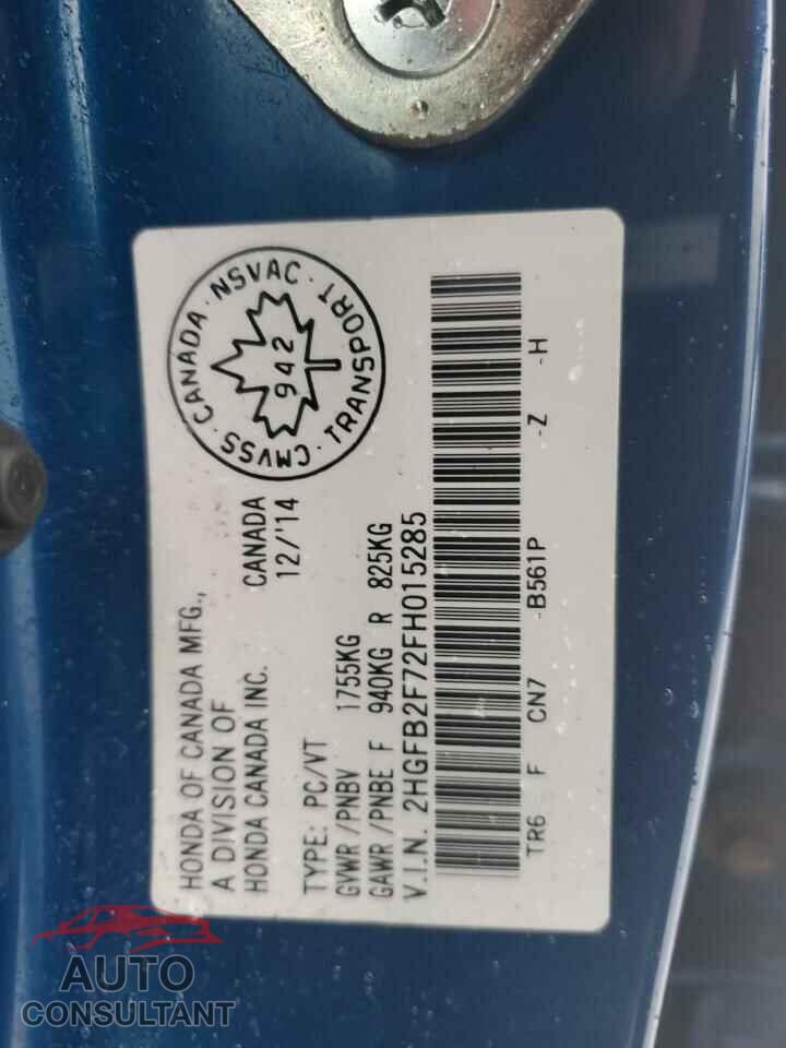 HONDA CIVIC 2015 - 2HGFB2F72FH015285