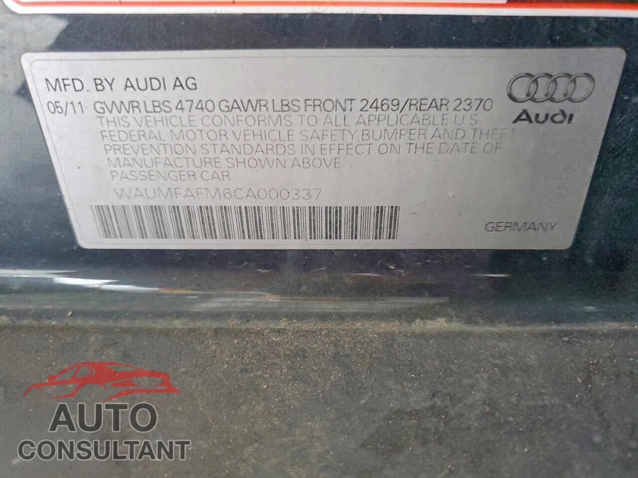 AUDI A3 2012 - WAUMFAFM6CA000337