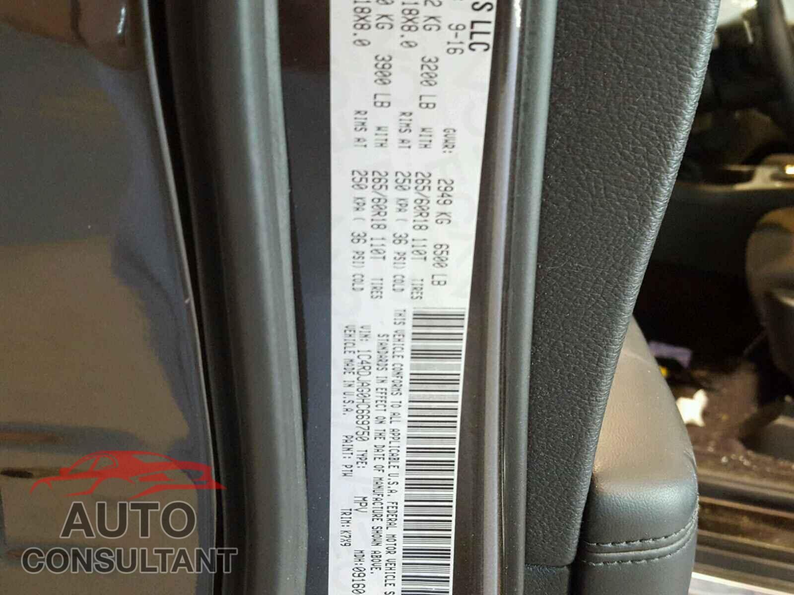 DODGE DURANGO 2017 - 1C4RDJAG0HC669750