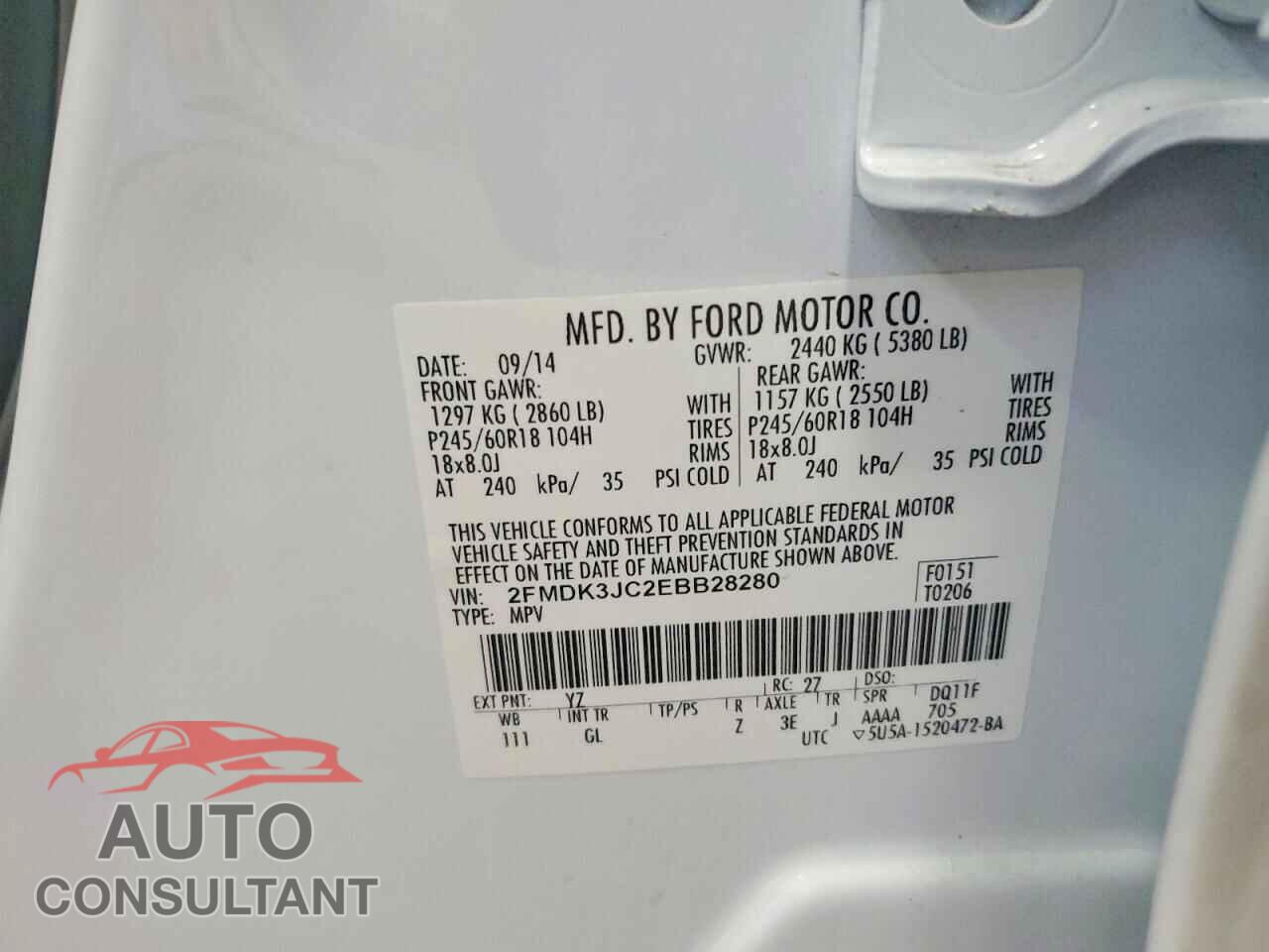 FORD EDGE 2014 - 2FMDK3JC2EBB28280
