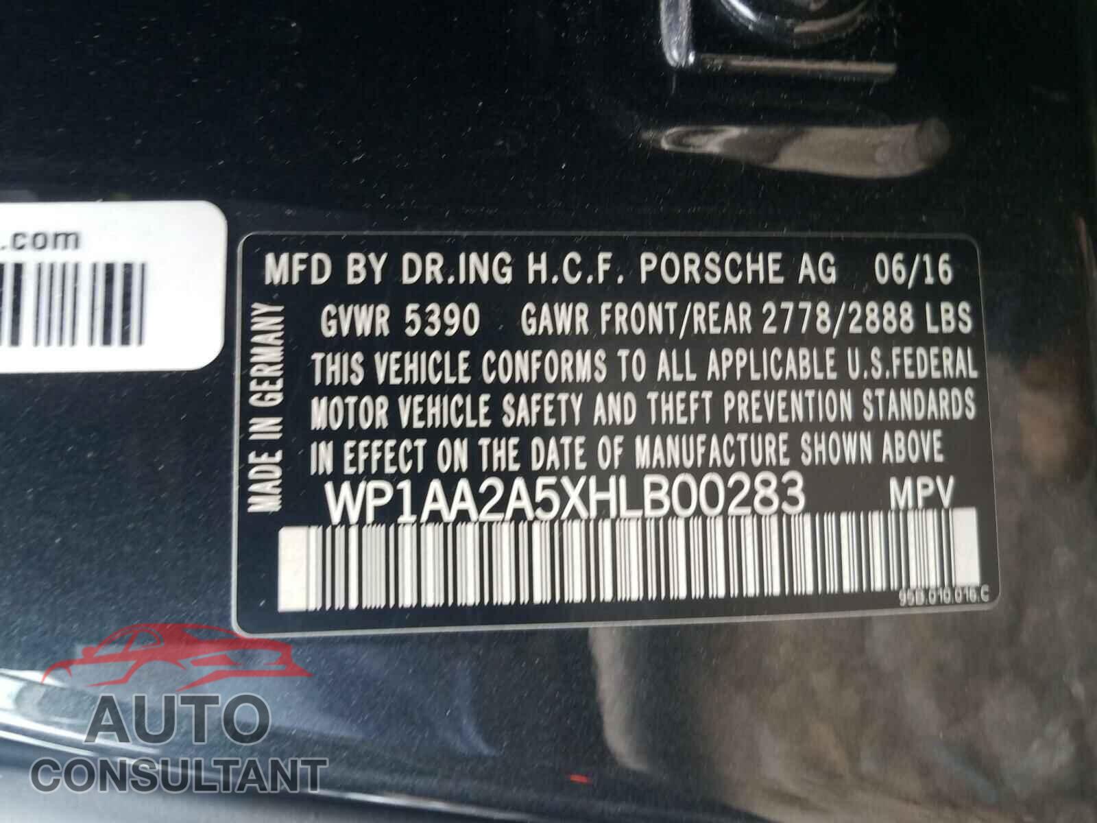 PORSCHE MACAN 2017 - WP1AA2A5XHLB00283