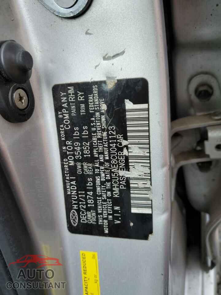 HYUNDAI ACCENT 2012 - KMHCU5AE8CU041123